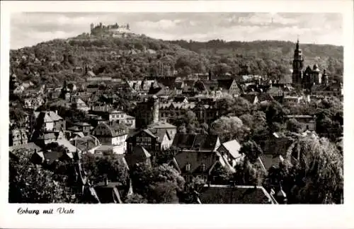 Ak Coburg in Oberfranken, Panorama mit Veste