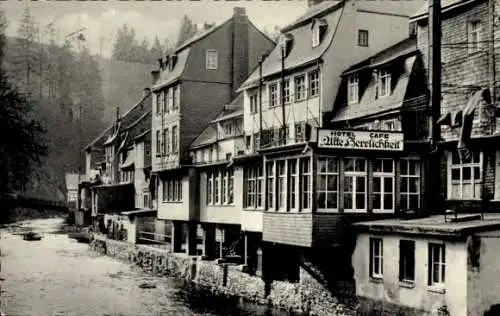 Ak Monschau Montjoie in der Eifel, Rur, Hotel Cafe Alte Herrlichkeit