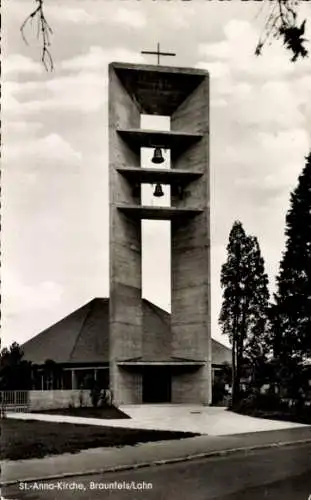 Ak Braunfels Lahn, St. Anna Kirche, Glockenturm