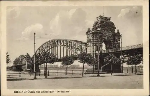 Ak Oberkassel Düsseldorf am Rhein, Rheinbrücke