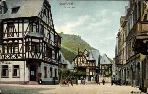Ak Bacharach am Rhein, Marktplatz, Gasthaus zum alten Kursaal