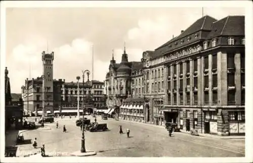 Ak Erfurt in Thüringen, Bahnhofsplatz, Hotel