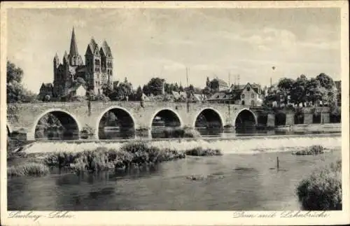 Ak Limburg an der Lahn, Dom mit Lahnbrücke