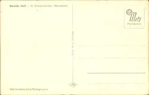 Ak Schwäbisch Hall in Württemberg, St. Michaeliskirche, Abendmahl, Innenansicht