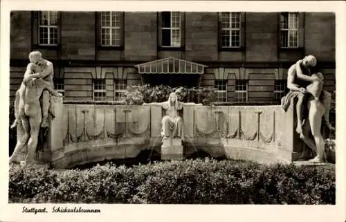 Ak Stuttgart in Württemberg, Schicksalsbrunnen