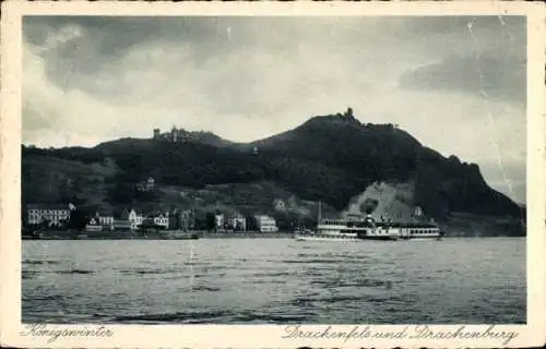 Ak Königswinter am Rhein, Drachenfels, Drachenburg