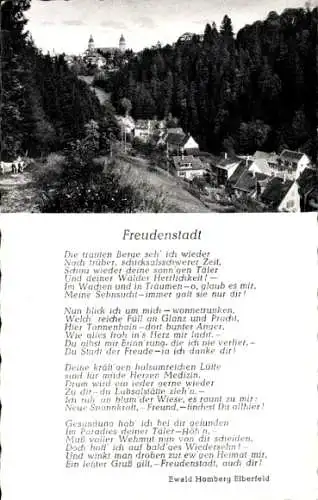 Ak Freudenstadt im Schwarzwald, Teilansicht, Gedicht