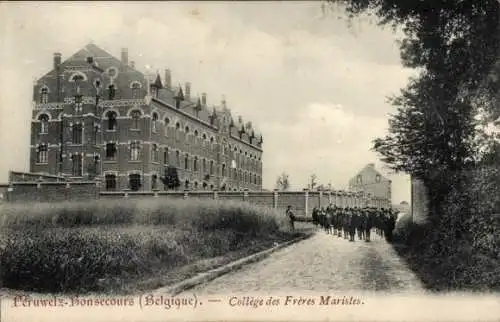 Ak Péruwelz Wallonien Hennegau, Bonsecours, College des Freres Maristes