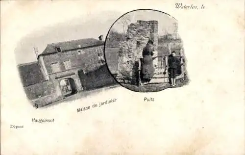 Ak Braine l'Alleud Wallonisch Brabant, Hougoumont, Maison du jaardinier, Puits