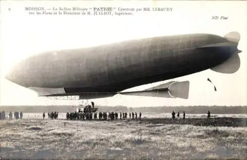 Ak Moisson, Französisches Militär-Luftschiff Patrie, Lebaudy, Julliot