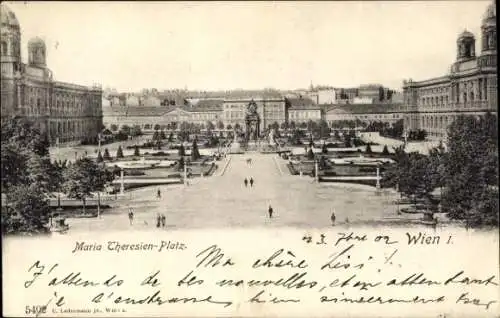 Ak Wien Österreich, Maria Theresien Platz, Monument