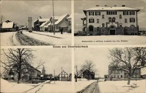 Ak Oberliederbach Liederbach am Taunus, Winteransichten, Restauration zur schönen Aussicht