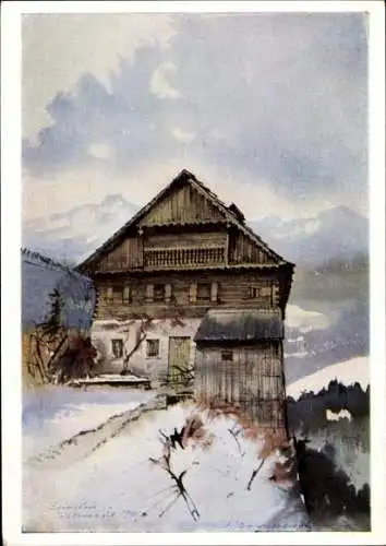 Künstler Ak Mandelsloh, Bad Goisern am Hallstättersee in Oberösterreich, Feuerhaus