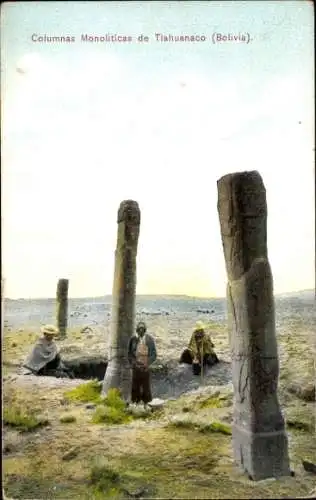 Ak Tiahuanaco Bolivien, Columnas Monoliticas, Ruine