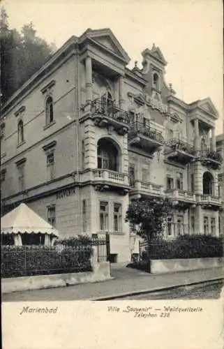 Ak Mariánské Lázně Marienbad Region Karlsbad, Villa Souvenir Waldquellzeile