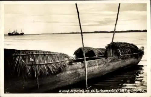 Ak Paramaribo-Suriname, Abendstimmung am Suriname-Fluss