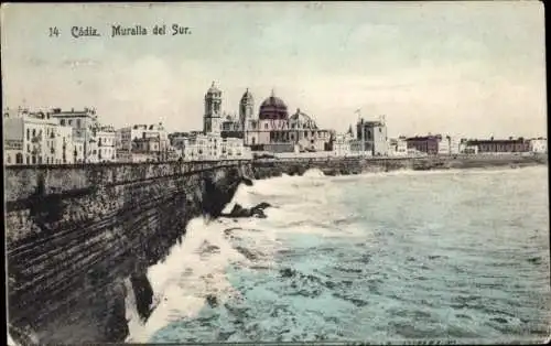 Ak Cádiz Andalusien, Muralla del Sur