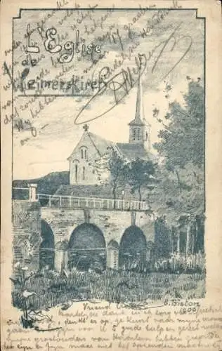 Künstler Ak Biston, E., Weimerskirch Luxemburg Luxembourg, Kirche