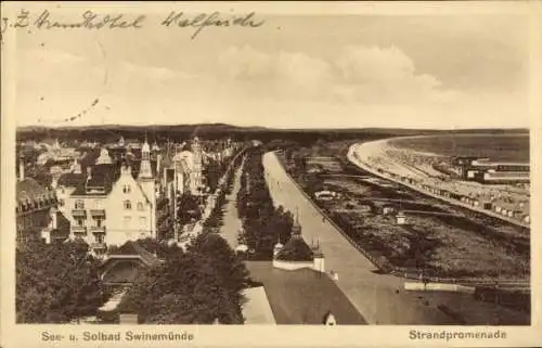 Ak Świnoujście Swinemünde Pommern, Strandpromenade