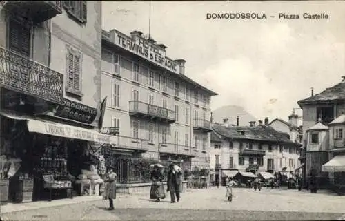 Ak Domodossola Piemonte, Piazza Castello, Hotel