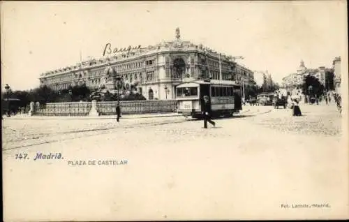 AK Madrid, Spanien, Plaza de Castelar