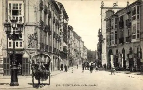 Ak Burgos Kastilien und León, Calle de Santander, Straßenpartie
