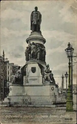 Ak Dublin Irland, O'Connell's Statue, Sackville Street