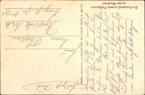 Ak Denkmal Bay. Res. Infanterieregiment Nr. 12 1. Bataillon, Löwenplastik, Westfront 1. WK