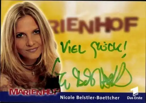 Ak Schauspielerin Nicole Belstler-Boettcher, Portrait, Autogramm