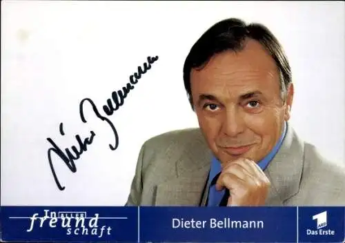 Ak Schauspieler Dieter Bellmann, Portrait, Autogramm, Rolle Professor Simoni