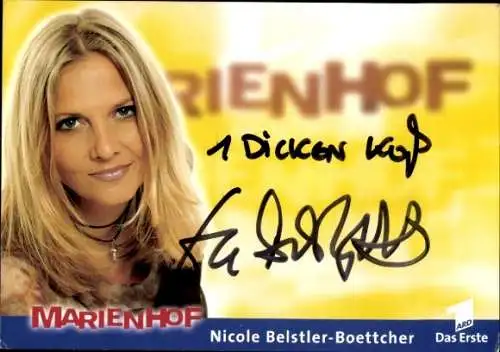 Ak Schauspielerin Nicole Belstler-Boettcher, Portrait, Autogramm