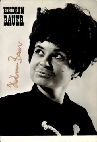 Ak Schauspielerin Heidrun Bauer, Portrait, Autogramm