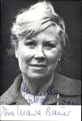 Ak Schauspielerin Eva-Maria Bauer, Portrait, Autogramm