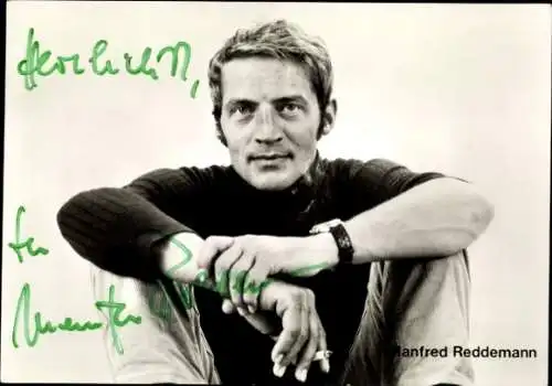 Ak Schauspieler Manfred Reddemann, Portrait, Zigarette, Autogramm