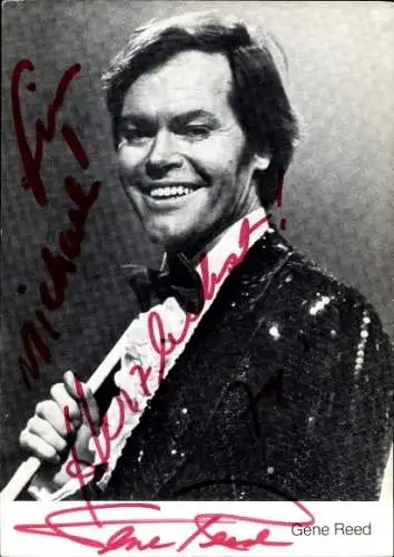 Ak Schauspieler Gene Reed, Portrait, Autogramm
