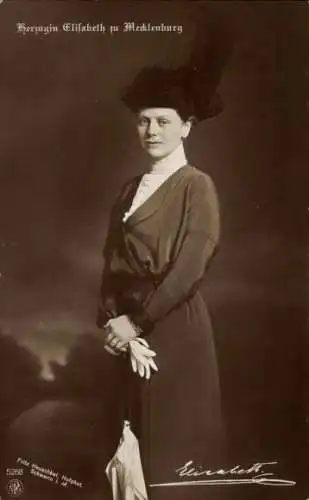 Ak Herzogin Elisabeth zu Mecklenburg Schwerin, Portrait