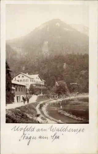 Foto Ak Urfeld am Walchensee Kochel am See, Gasthaus Jäger am See