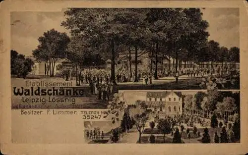 Ak Lössnig Leipzig in Sachsen, Etablissement Waldschänke