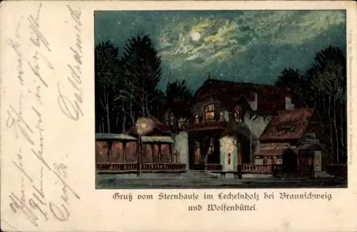 Künstler Litho Wolfenbüttel in Niedersachsen, Gastwirtschaft Sternhause im Lechelnholz