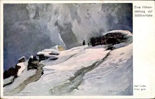 Künstler Ak Prinz, Karl Ludwig, Höhenstellung, KuK Armee, Alpenkrieg, I WK