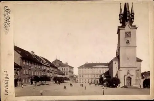 Kabinett Foto Příbram Pibrans Mittelböhmen, Marktplatz, Kirche