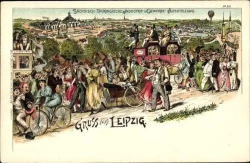 Litho Leipzig in Sachsen, Sächsisch Thüringische Industrie und Gewerbe Ausstellung 1897, Bürger 235