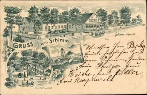 Litho Gesmold Melle in Niedersachsen, Gasthaus Schimm