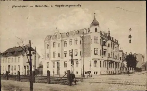 Ak Wolmirstedt Sachsen Anhalt, Bahnhofstraße, Vogelstangenstraße