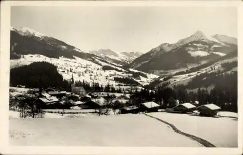 Ak Alpbach in Tirol, Gesamtansicht, Winterlandschaft, Galtenberg