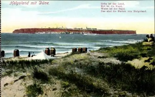 Ak Nordseeinsel Helgoland, Gesamtansicht von der Düne aus