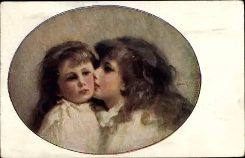 Künstler Ak Cramer, Anna, Schwestern, Portrait, Kinder