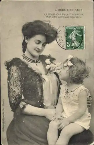 Ak Frau erzählt ihrem Kind ein Märchen, Porträt