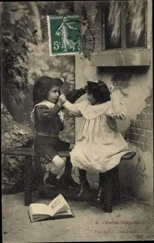 Ak Kinder beim Tanzen, Liebespaar, Buch