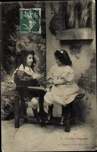 Ak Diskutierende Kinder, Gespräch, Liebespaar